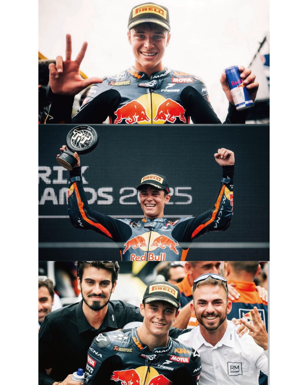 首登 MotoGP Moto3 頒獎台，恭喜！瓦倫丁！